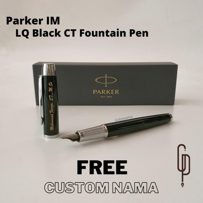 

SALE TERLARIS !!! PARKER IM LQ BLACK CT FOUNTAIN PEN PACKING AMAN Original