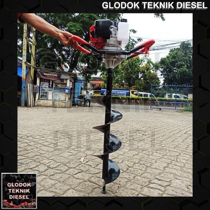 Alat Mesin Bor Tanah Med 430 Earth Auger + Mata Bor 200 Mm 8 Inch