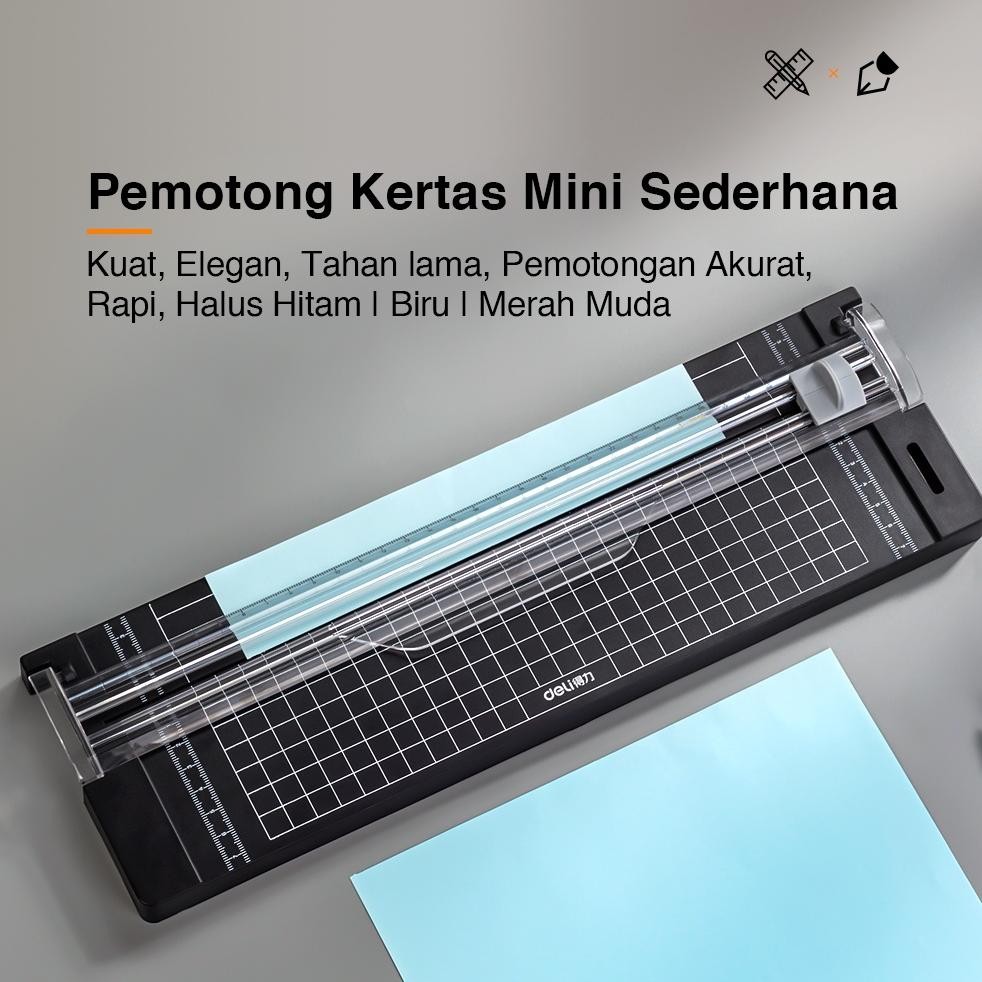 

PROMO Deli Small Paper Trimmer Portable/ Pemotong Kertas Kecil A4 A5 Trimmer Photo Cutter Mat 14251 sa-324