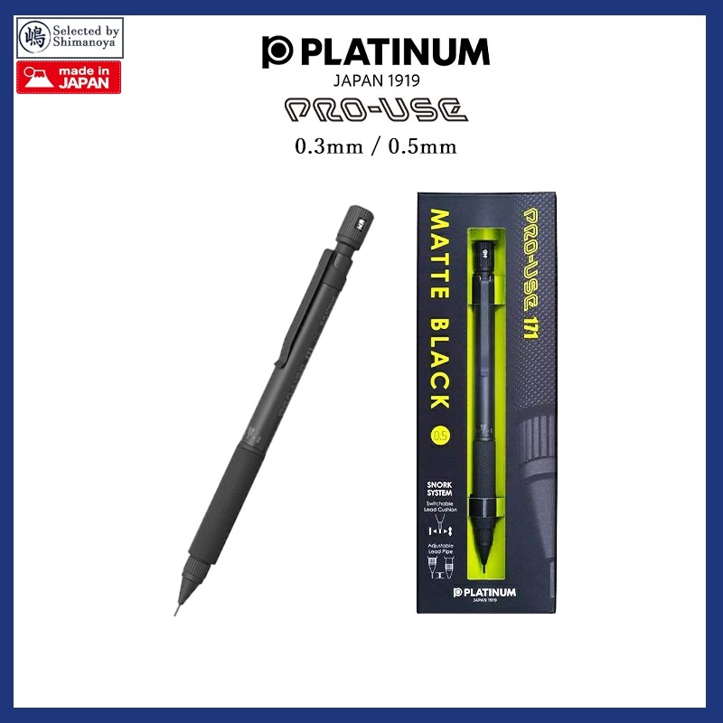 

Platinum Pro-Use 171 Drafting Pencil 0.3mm / 0.5mm Matte Black Mechanical pencil (MSDA-2500B) |46C550E7|