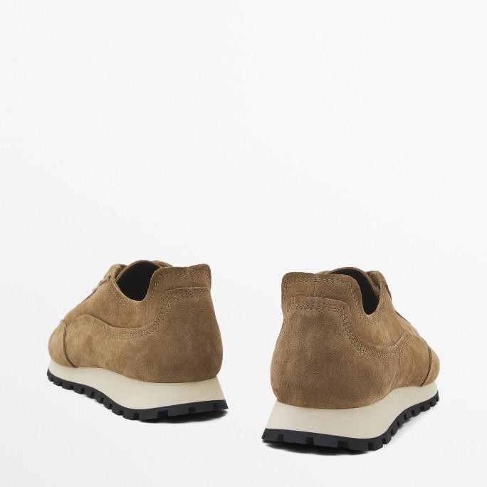 Sneakers Pria -Massimo Dutti Trainers Suade Brown Original Authentic Adindaputria53