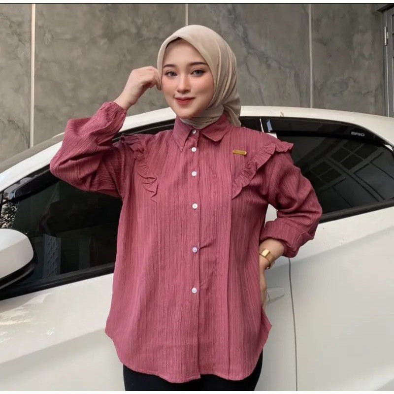 Kmja Formal Hem Atasan Wanita Kemeha Kerja Fashion Baju Cewek Import Premium Branded Kemeja Cewekk P
