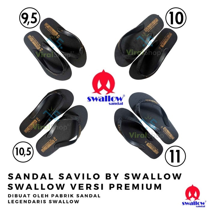 Sandal Jepit Swallow Black Gold Sendal Swallow Original Asli Hitam