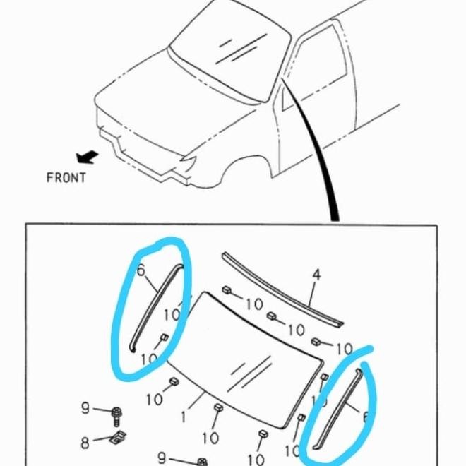 List Kaca Depan / Karet Kaca Depan / Moulding Isuzu Panther Kapsul