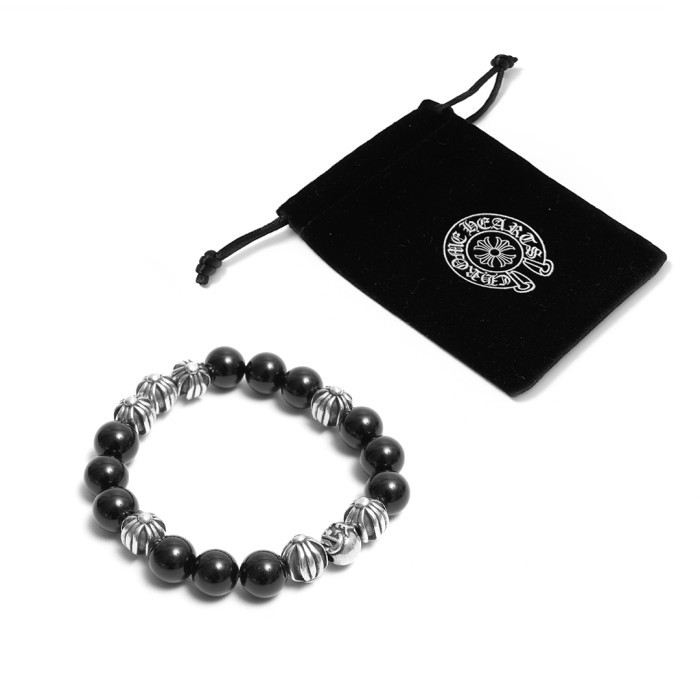 Ready Chrome Hearts Onyx Bead Bracelet