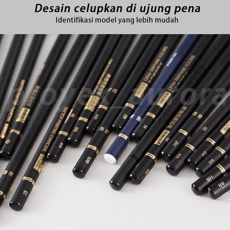 

bas-12 Flash Sale!!!Set Pensil Sketsa Nyoni Baru Asli Kotak Besi Tirai Pena Pemula Set Lengkap Alat Lukis Tangan Pena Arang Lembut Profesional/Sketch Drawing Pencil Set 29 / Pensil Lukis Sketsa Set Lengkap Murah
