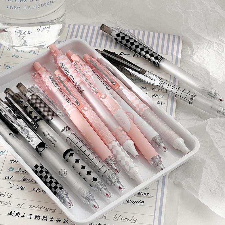 

Cuci Gudang Winzige 6pcs pulpen gel lucu 0.5mm pulpen aesthetic retractable gel pens pen mekanik tinta hitam Original