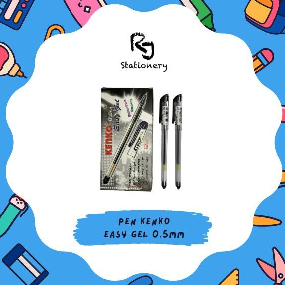 

Terlaris! GEL PEN Pulpen Pena Kenko Easy Gel 0.5mm (lusin) Premium