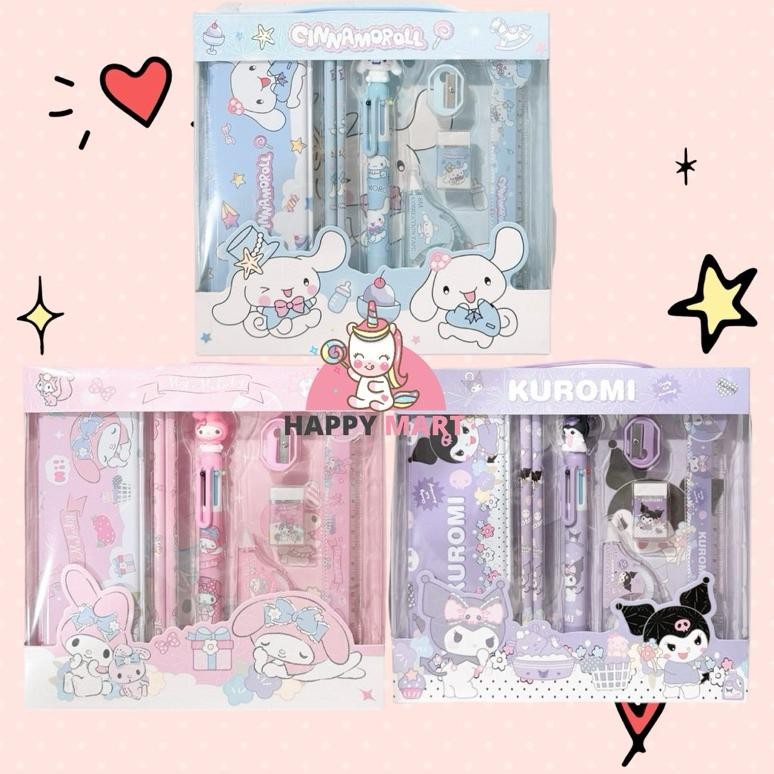 

ad-56 stationary set KOTAK PENSIL set PEN MULTICOLLOR motif kuromi / melody / cinnamoroll Hemat