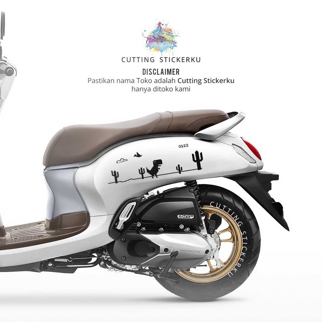 Cutting Stiker No Internet Dino Game Variasi Motor Mobil Sticker Timbul Keren Nyala Dasbor Spakbor V