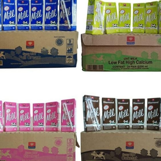 

Diamond Susu Uht Full Cream Strawberry Low Fat Coklat 200Ml 1 Dus