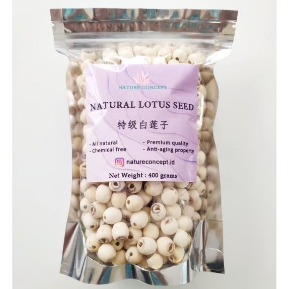 

Lotus Seed Biji Teratai Makanan Sehat Ala Organik 400 Grams