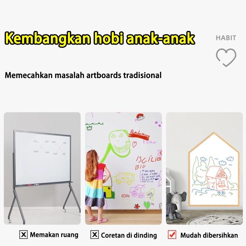 

BISACOD 60x300cm Adsorpsi elektrostatik Stiker Papan tulis Whiteboard Blackboard Papan Tulis Dinding Stiker sticker white board SD83