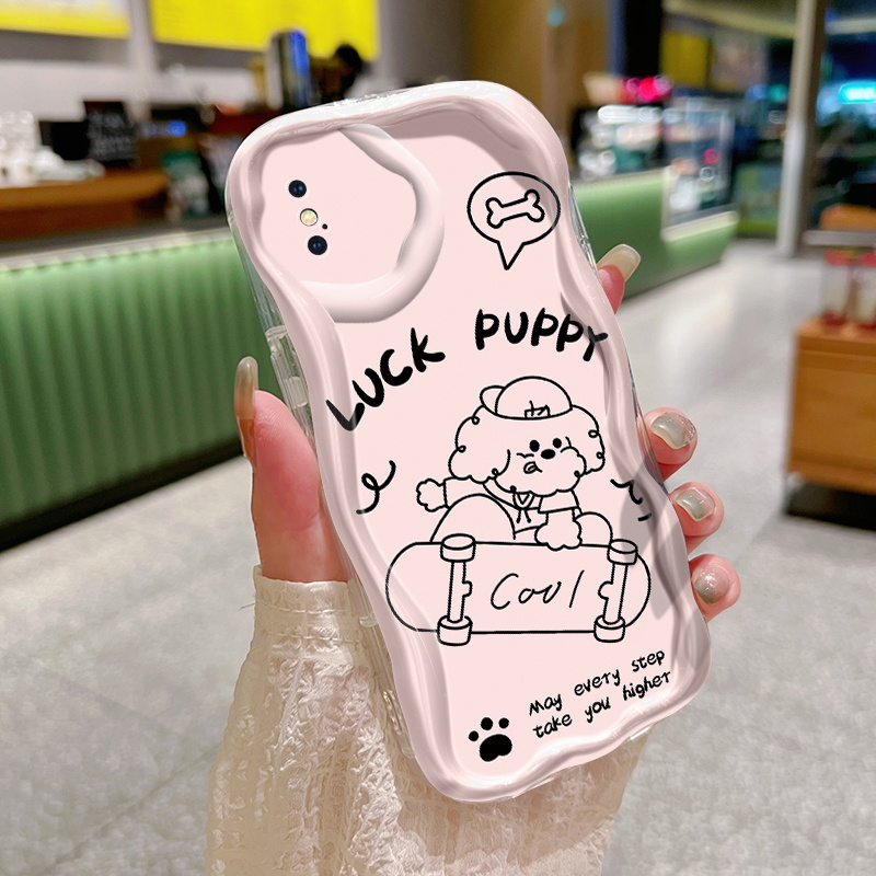 Casing Hp Untuk iPhone X Xs Max Xr Case HP anak anjing bermain casing ponsel Softcase skateboard sil