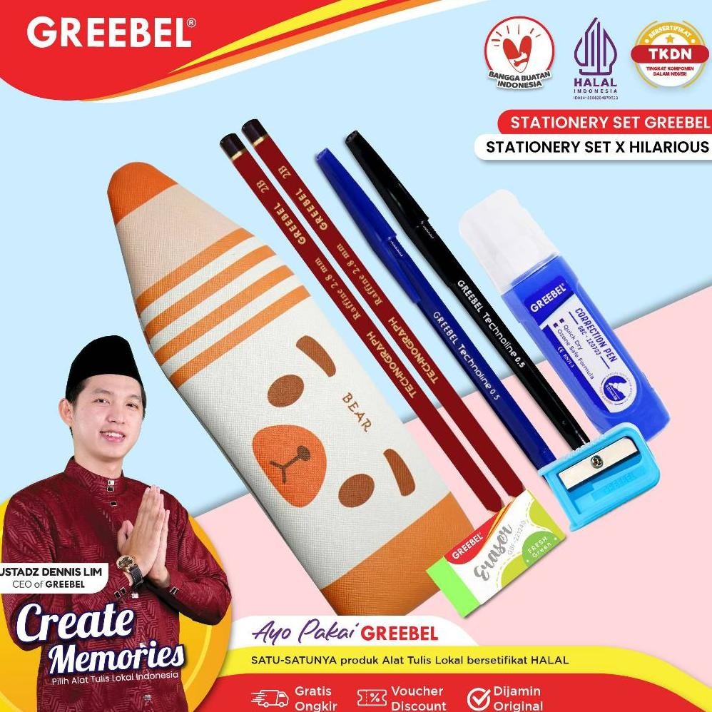 

gh-45 GREEBEL Alat tulis set Stationery set (PAKET ALAT TULIS X HILARIOUS) / Paket Alat Tulis / Stationery Set Viral