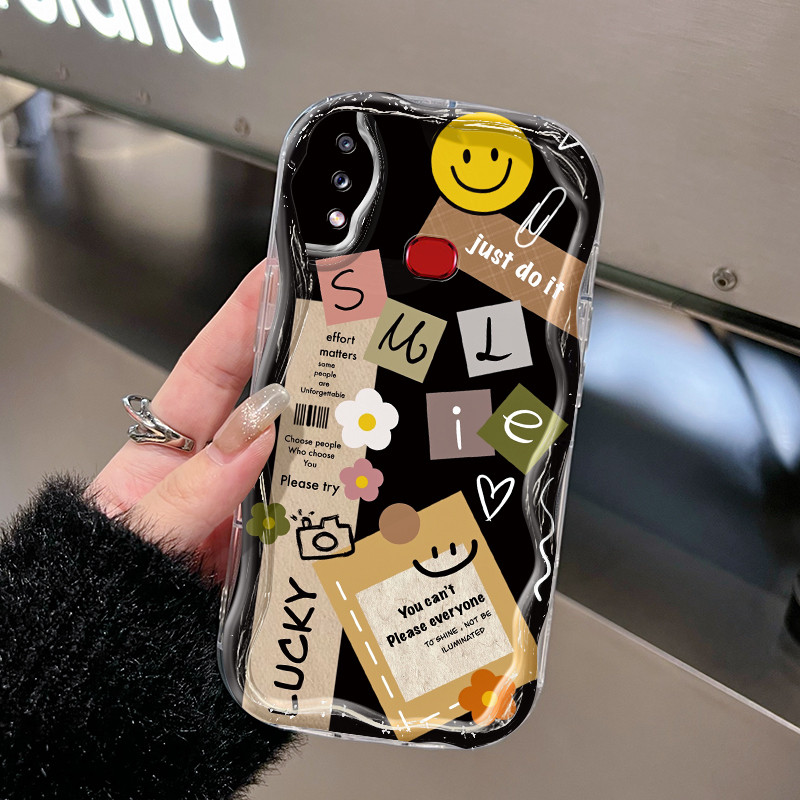 Casing Hp Untuk Samsung Galaxy A10s M01s Case Casing ponsel Softcase pola Smiley HP terbuat dari bah
