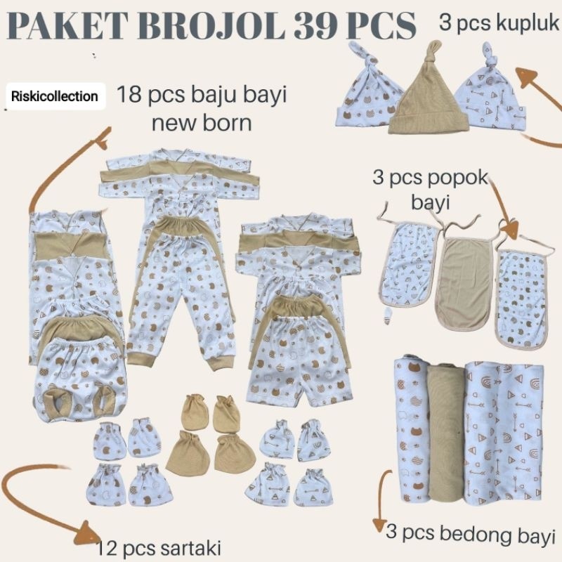(39 PCS ) Paket Lahiran Lengkap Baju Bayi celana bayi baru lahir