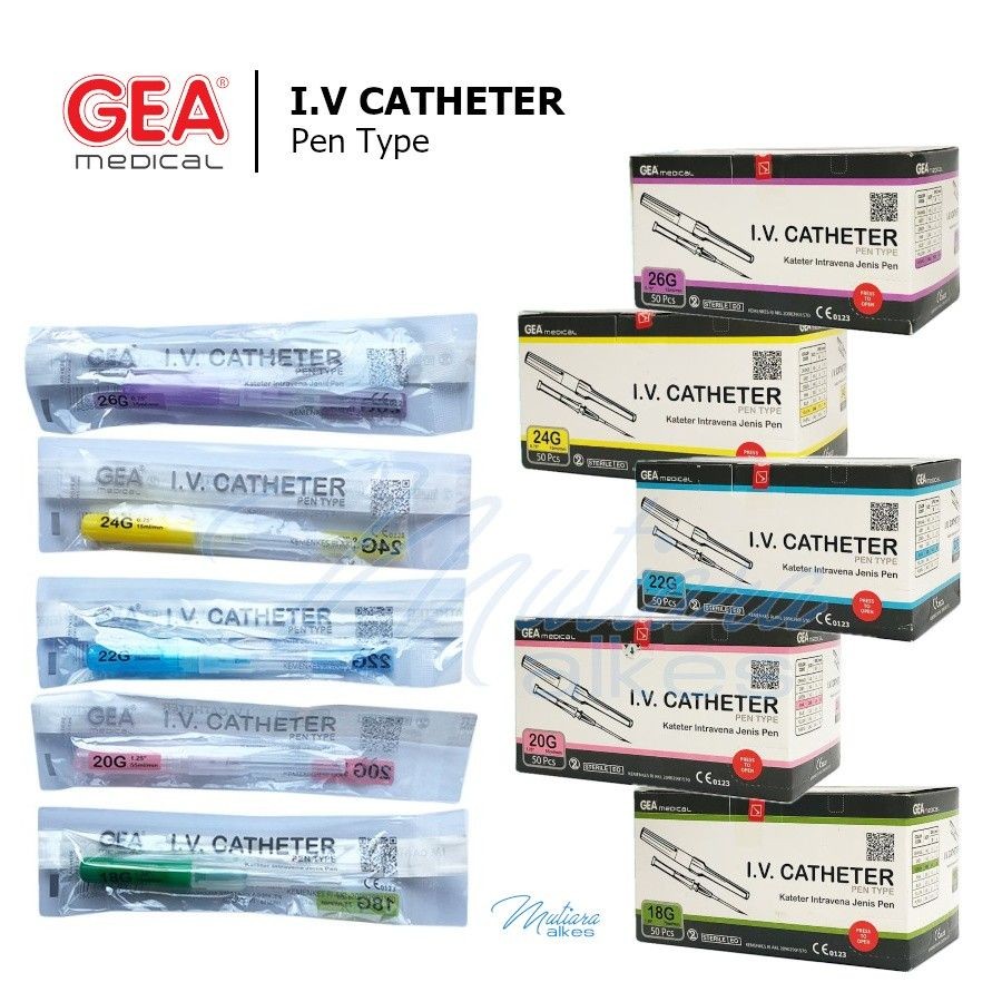 𝗚𝗘𝗔 Kateter Pen Type No 16/ 18/ 20/ 22/ 24/ 26 IV Cath GEA