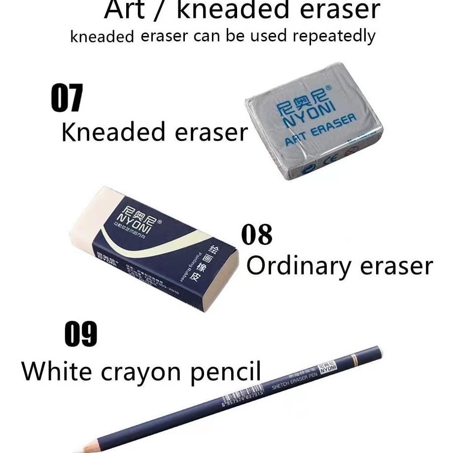 

OKK-1520 (ada stok, dikirim dari jakarta)nyoni drawing/sketch pencil set in tin box NYONI Sketch drawing pencil / pensil grafit charcoal arang 29 pcs set tin case Hemat