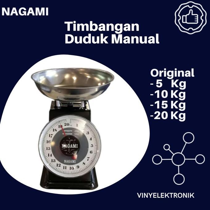 Timbangan Duduk Jarum Nagami 5kg, 10kg, 15kg, 20kg Original Bergaransi