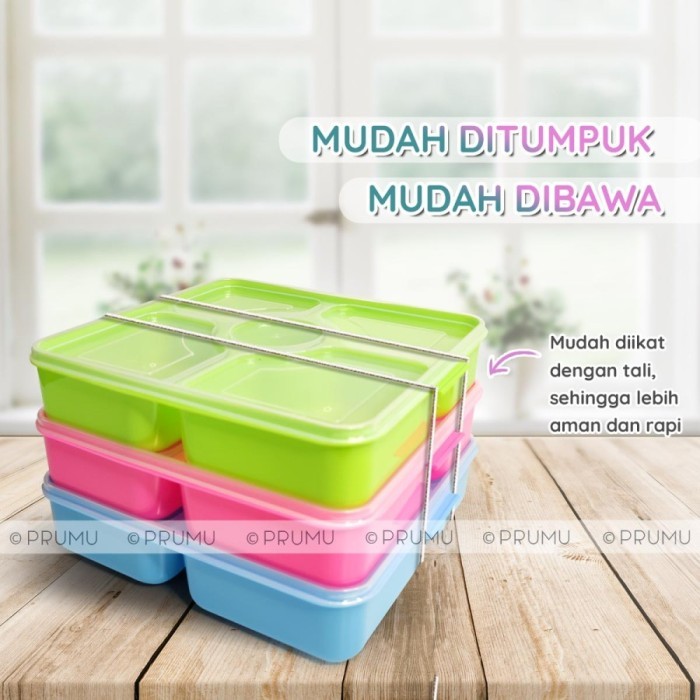 >>>>>] Ompreng Makan Plastik Clio Sekat 5 Lunch Box Kotak Makan Bento Partisi