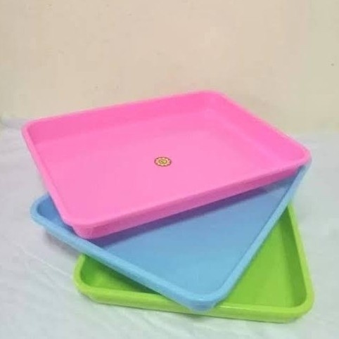 Kualitas terbaik] Baki Tray Nampan Segi Kotak Jumbo Besar Plastik Tantos Saji Makanan