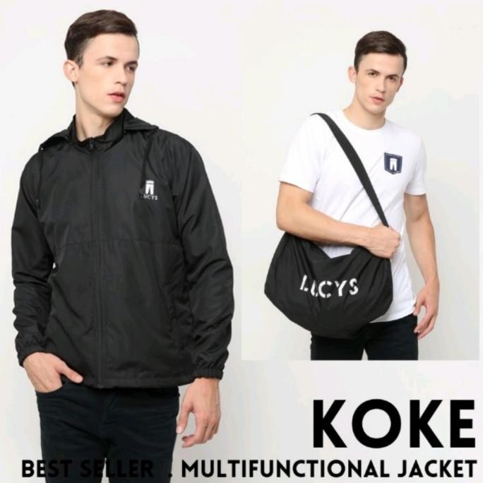 Fashion Terbaru Jaket Bisa Menjadi Tas Multifungsi Lucys Koke Unik Pria Praktis Simple