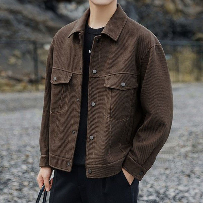 Jaket Kargo Santai Kerah Pria