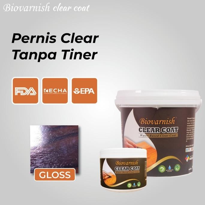 Ready Vernis Kayu Bening Biovarnish Clear Coat 1Kg Finishing Kayu Gloss Siap Kirim 