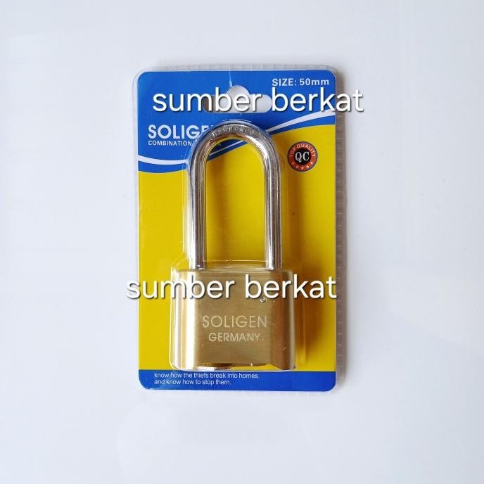 Gembok code kombinasi soligen 50 mm / gembok angka digit soligen 50mm
