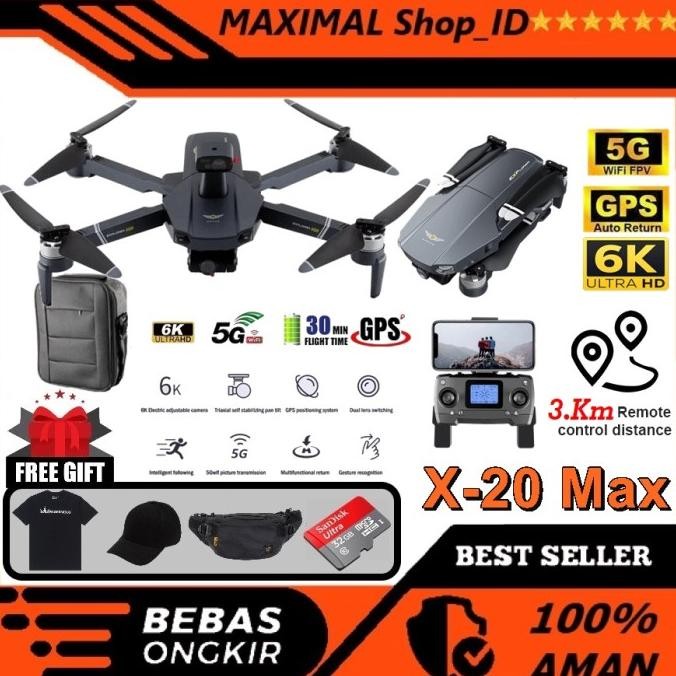 Drone Jjrc X20 6K Esc 3 Axis Gymbal Eis Camera Sony Gps 5G Wifi Murah