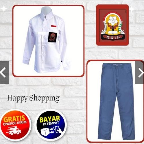 TERLARIS Seragam Sekolah - Setelan Osis SMA Laki-Laki Perempuan Lengan Panjang Lengkap BAJU PANJANG 