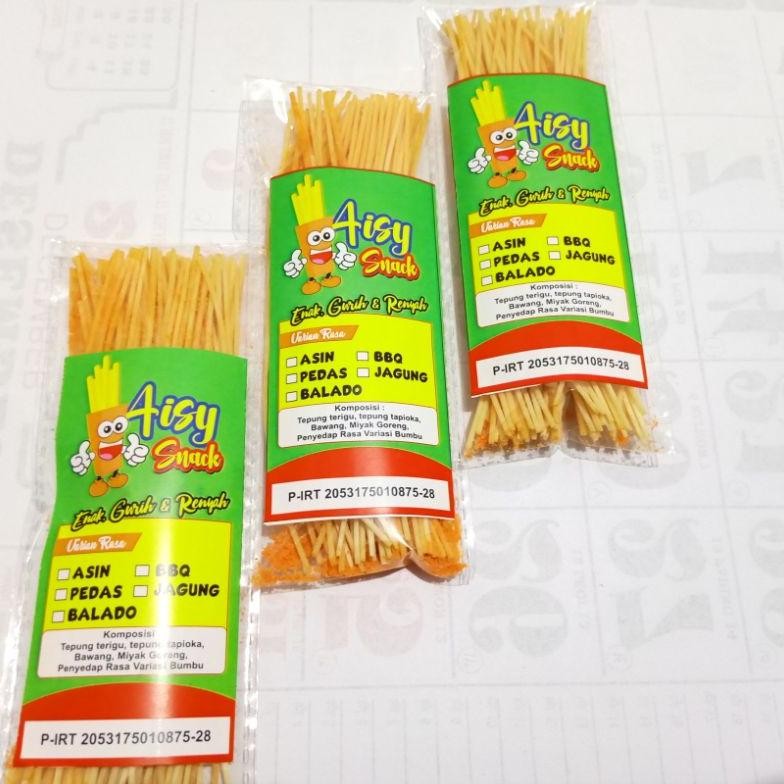 

Discount Paket Mie Lidi Isi 20 Pcs 30Gram Termurah Aisy Snack Premium