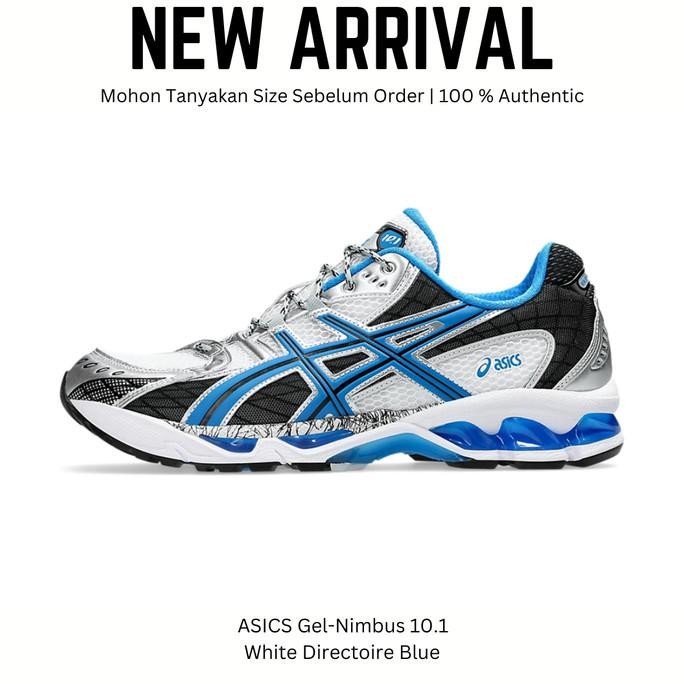 Asics Gel-Nimbus 10.1 White Directoire Blue Sepatu Sneakers Running Pria Original 100 % Lustforsidez