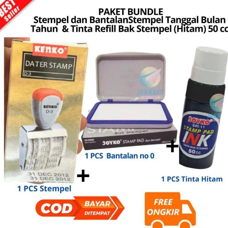 

COD [JIB] BAYAR DI TEMPAT PAKET Stempel DAN BANTALAN CETAK Tanggal Bulan Tahun 1 Warna JOYKO Kenko D-3 Dater Stamp - D-3 /PCS & Tinta Refill Bak Stempel (Hitam) 50 cc JOYKO SPI-13 Stamp Pad Ink [PBF] eH-23