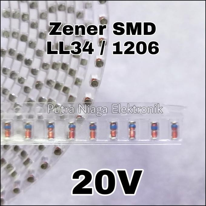 Update (10) Zener SMD 20V Dioda LL34 size 1206 0,5W 20Volt 1/2W 0.5W putr4n