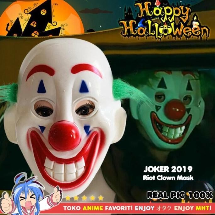 Topeng Halloween Joker Badut Riot Mask Arthur Fleck Cosplay Kostum Original