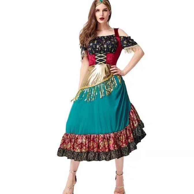 Gypsy Halloween Woman Costume Romany Kostum Wanita Halloween Hindi Original