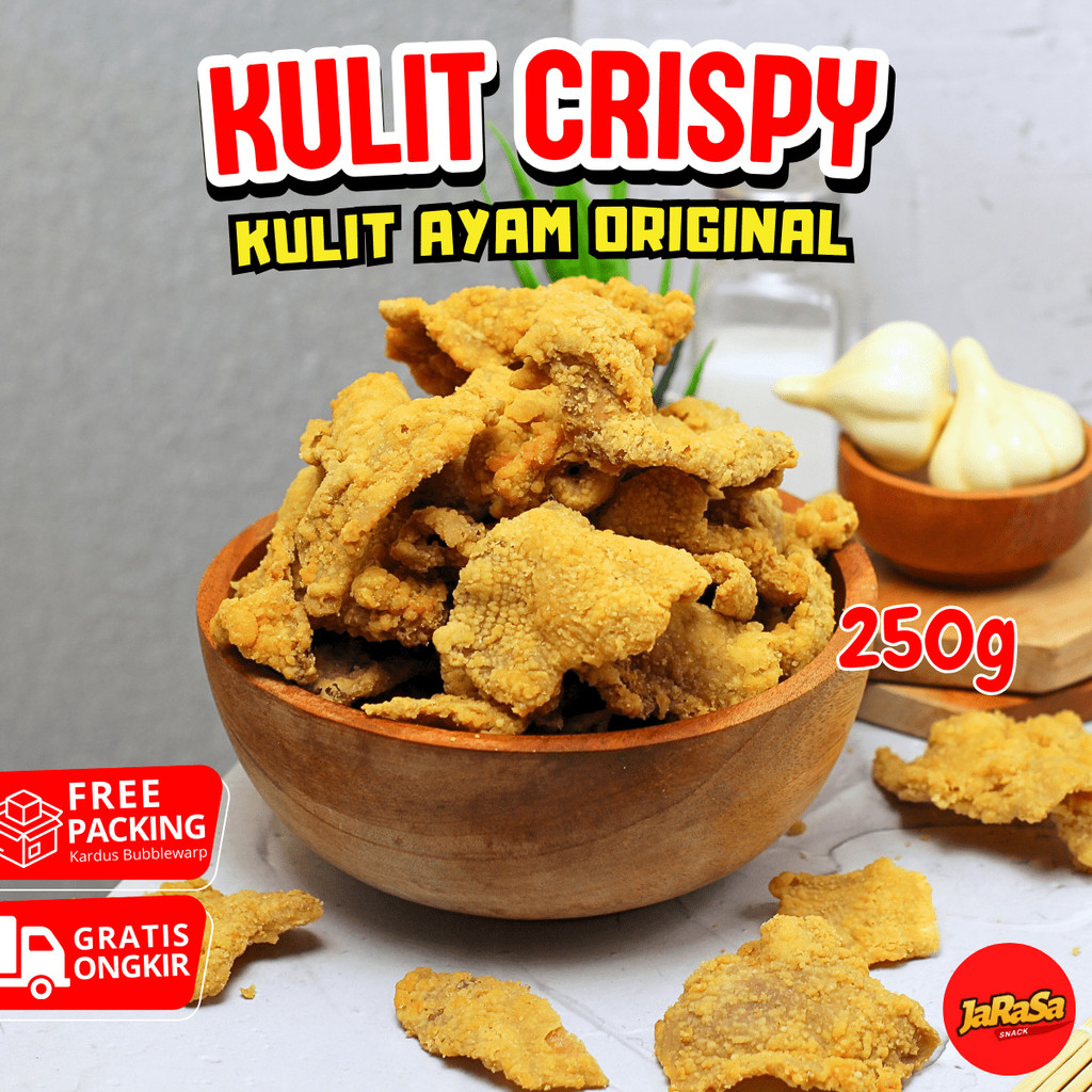 

KERIPIK KULIT AYAM CRISPY ORIGINAL 250 GRAM CEMILAN SNACK