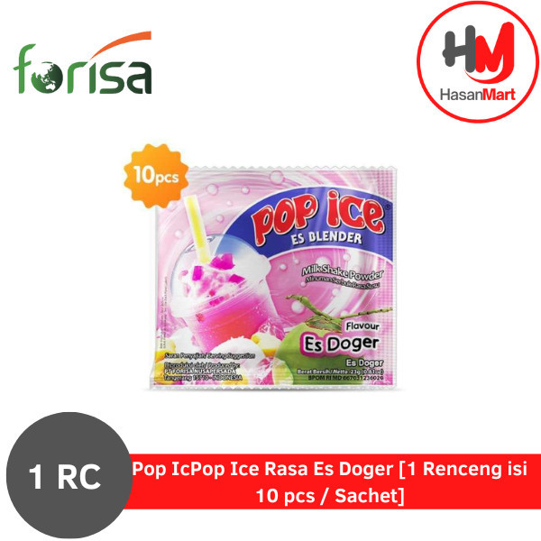 

Pop Ice Rasa Es Doger [1 Renceng isi 10 pcs / Sachet]