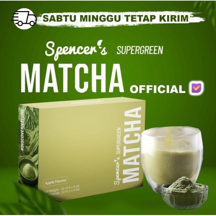 

SPENCER'S SUPERGREEN MATCHA METABOLISM SUPPORT ANTIOKSIDAN THERMOGENESIS SPENCERS MATCHA 1 BOX ISI 20 SACHET MINUMAN PELANGSING MINUMAN KESEHATAN TEH HIJAU