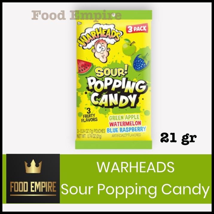 

Warheads Sour Popping Candy 21Gr | Permen Asam Pletak Pletok | Warhead