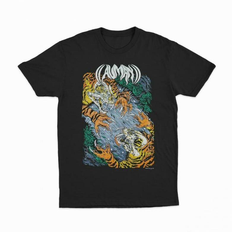 Terviral Auman Tiger T-Shirt Auman Kaos Band Auman Kaos Musik