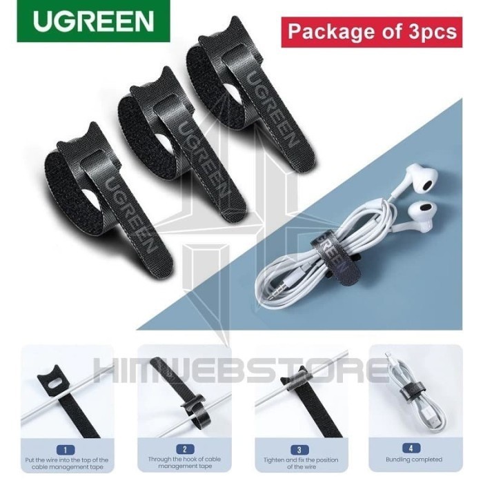

New Item! UGREEN 20245 Kabel Strap Pengikat Holder Hook And Loop Cable Ties Low Price