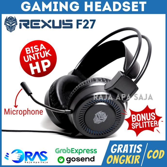 HEADPHONE GAMING REXUS di HP Headset Hedset Henset Handsfree Full Bass