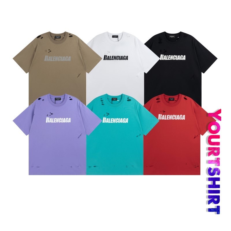 # T49 Kaus Lengan Pendek Potongan Tua Cetak LOGO Huruf Klasik Pakaian Jalanan Kaus Oblong Pasangan U