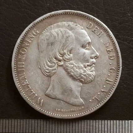 #1. UANG KOIN KUNO/KOIN PERAK/SILVER COIN 2 1/2 G WILLEM 3 TAHUN 1869