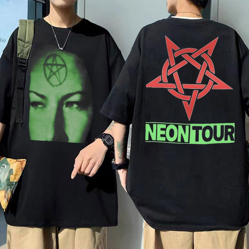 Rapper Playboi Carti Tur Neon Premium Yee Kaus Playboi Carti Merchandise Antik Harajuku