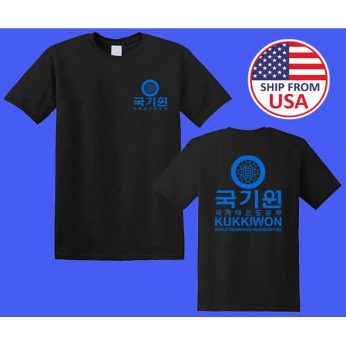 Kukkiwon World Taekwondo Kaos Hitam Pria