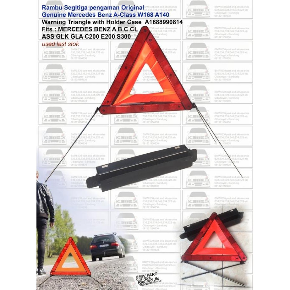 Rambu Segitiga pengaman Original MERCEDES BENZ W168 A140 fitsA B C CL